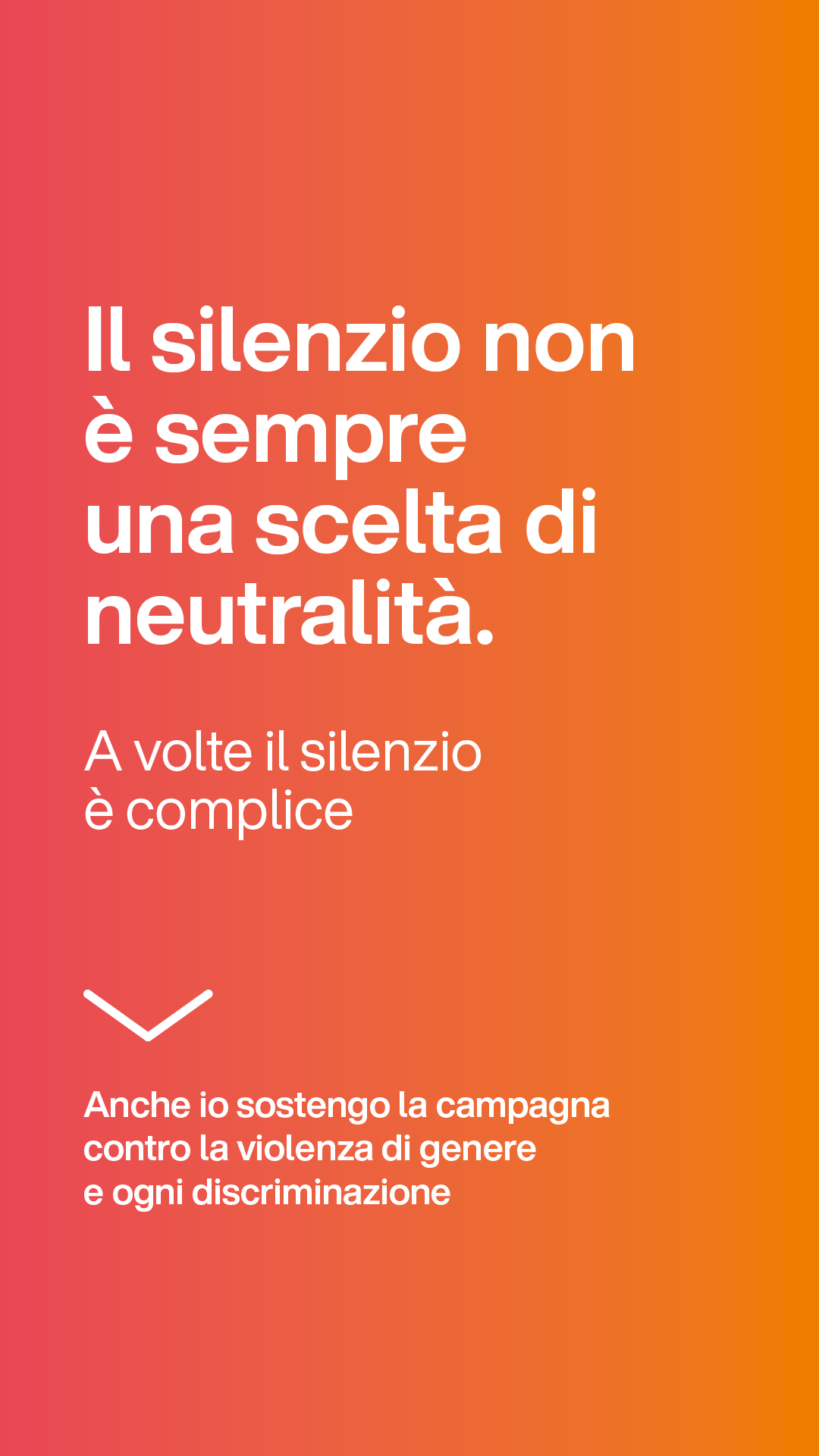 Il silenzio non è sempre una scelta di neutralità. A volte il silenzio è complice